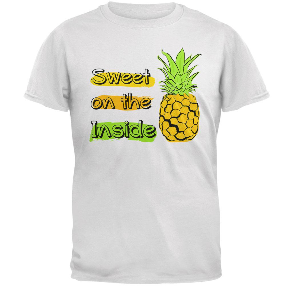 Summer Sun - Be a Pineapple - Sweet on the Inside Mens T Shirt Men's T-Shirts Old Glory 2XL White