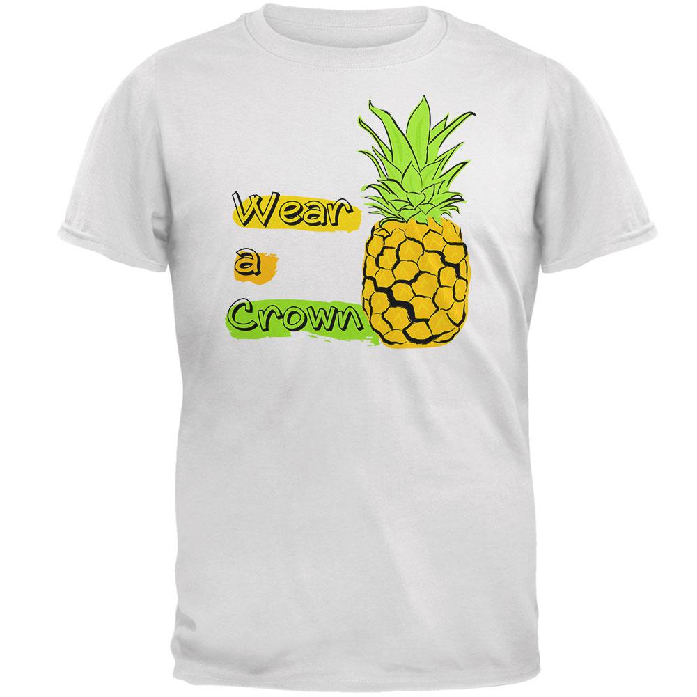 Summer Sun - Be a Pineapple - Wear a Crown Mens T Shirt Men's T-Shirts Old Glory 2XL White