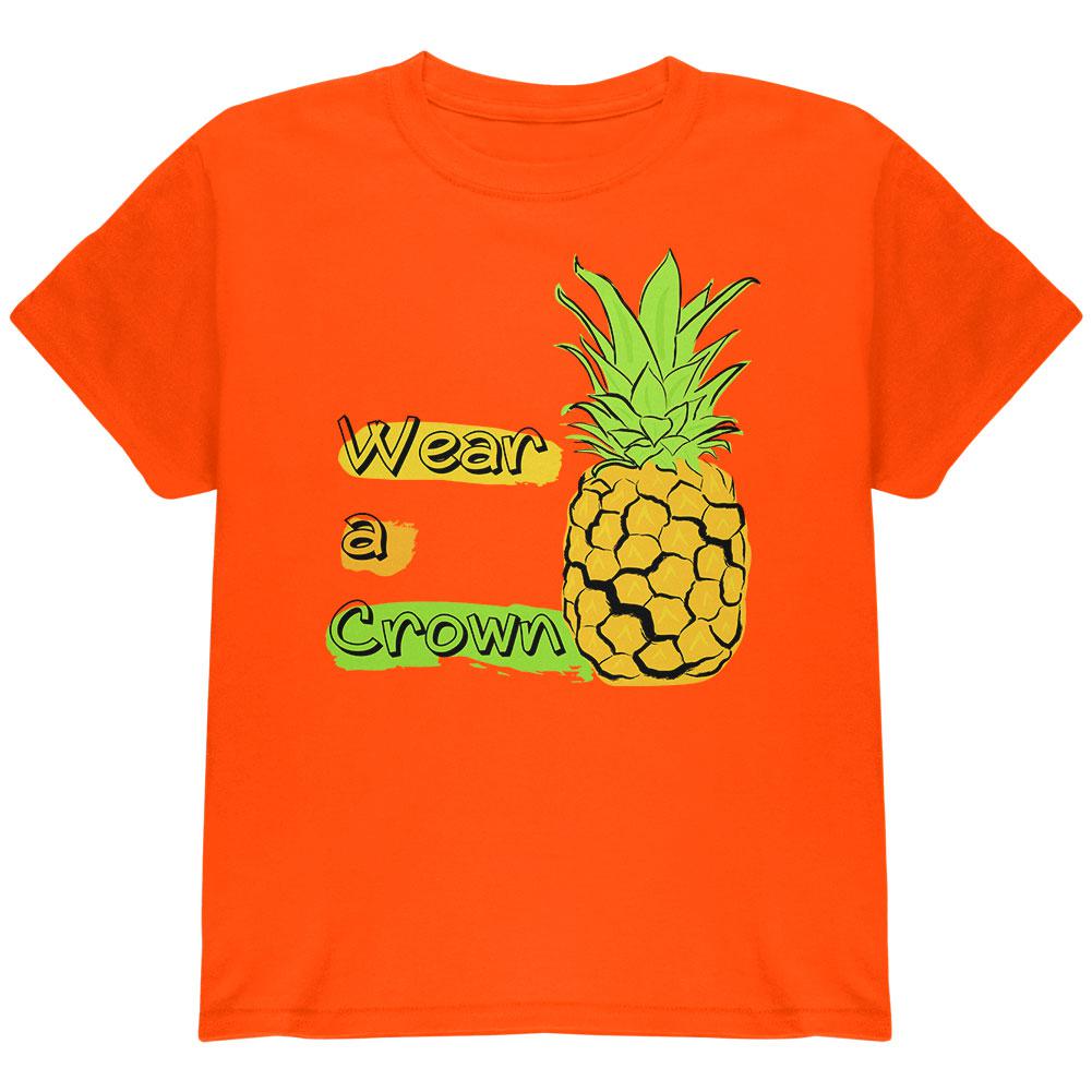 Summer Sun - Be a Pineapple - Wear a Crown Youth T Shirt Youth T-Shirts Old Glory LG Orange