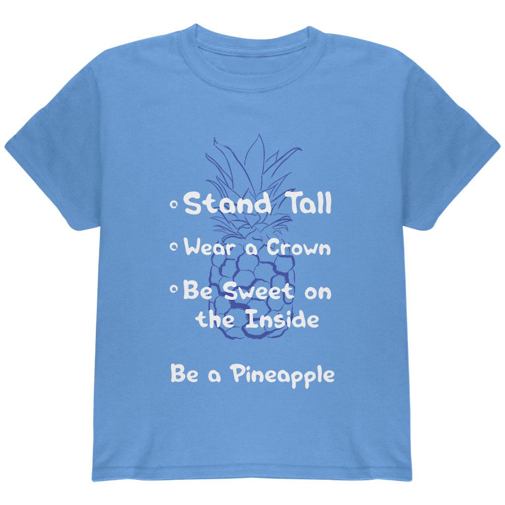 Summer Sun - Be a Pineapple - Sayings List Youth T Shirt Youth T-Shirts Old Glory LG Carolina Blue