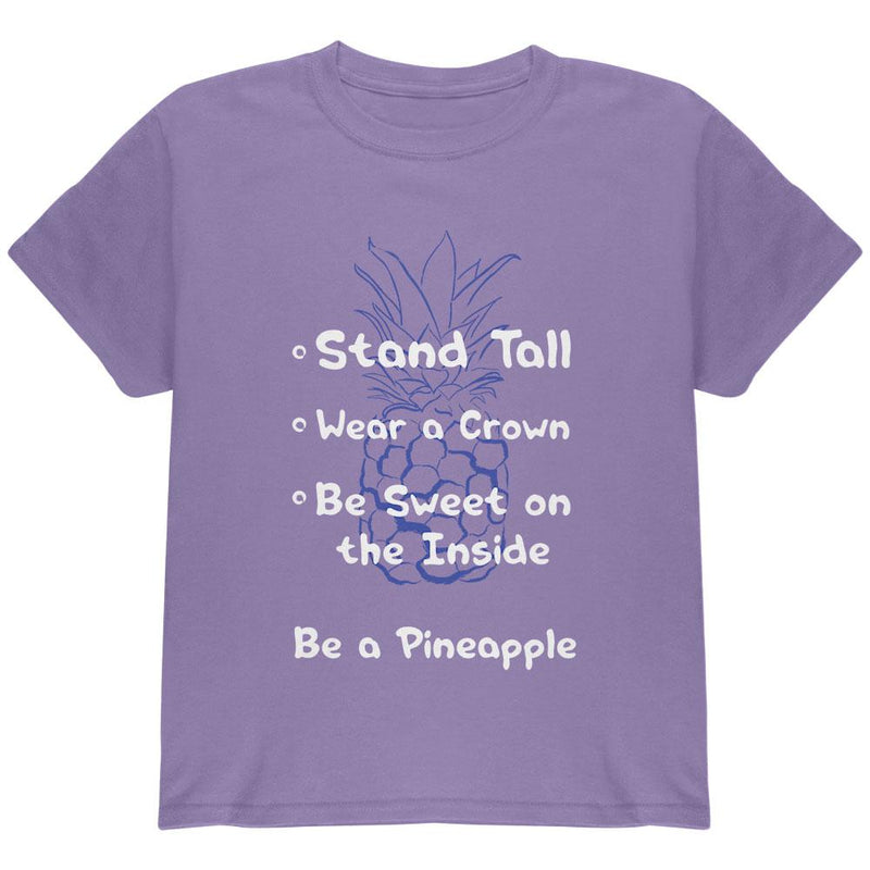 Summer Sun - Be a Pineapple - Sayings List Youth T Shirt Youth T-Shirts Old Glory LG Violet