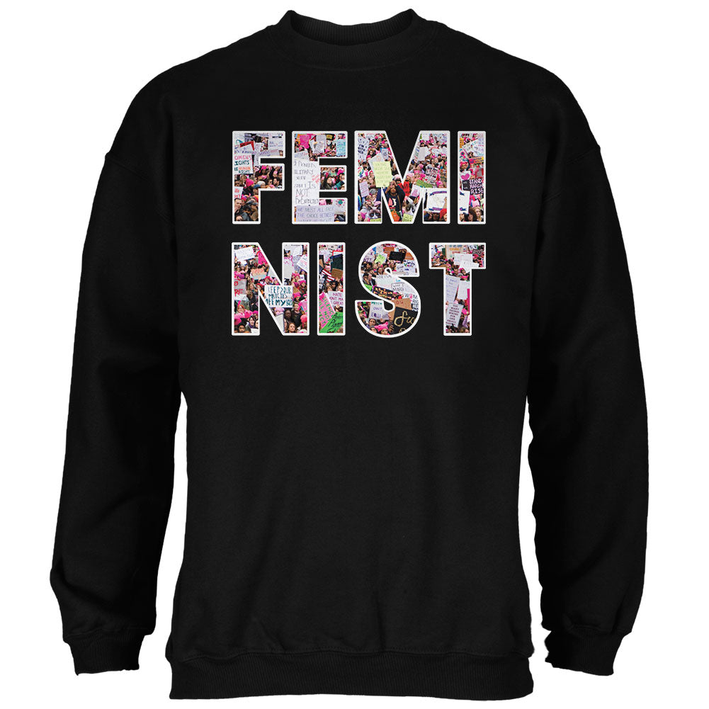 Feminist Women's March Mens Sweatshirt Men's Sweatshirts Old Glory 2XL Black