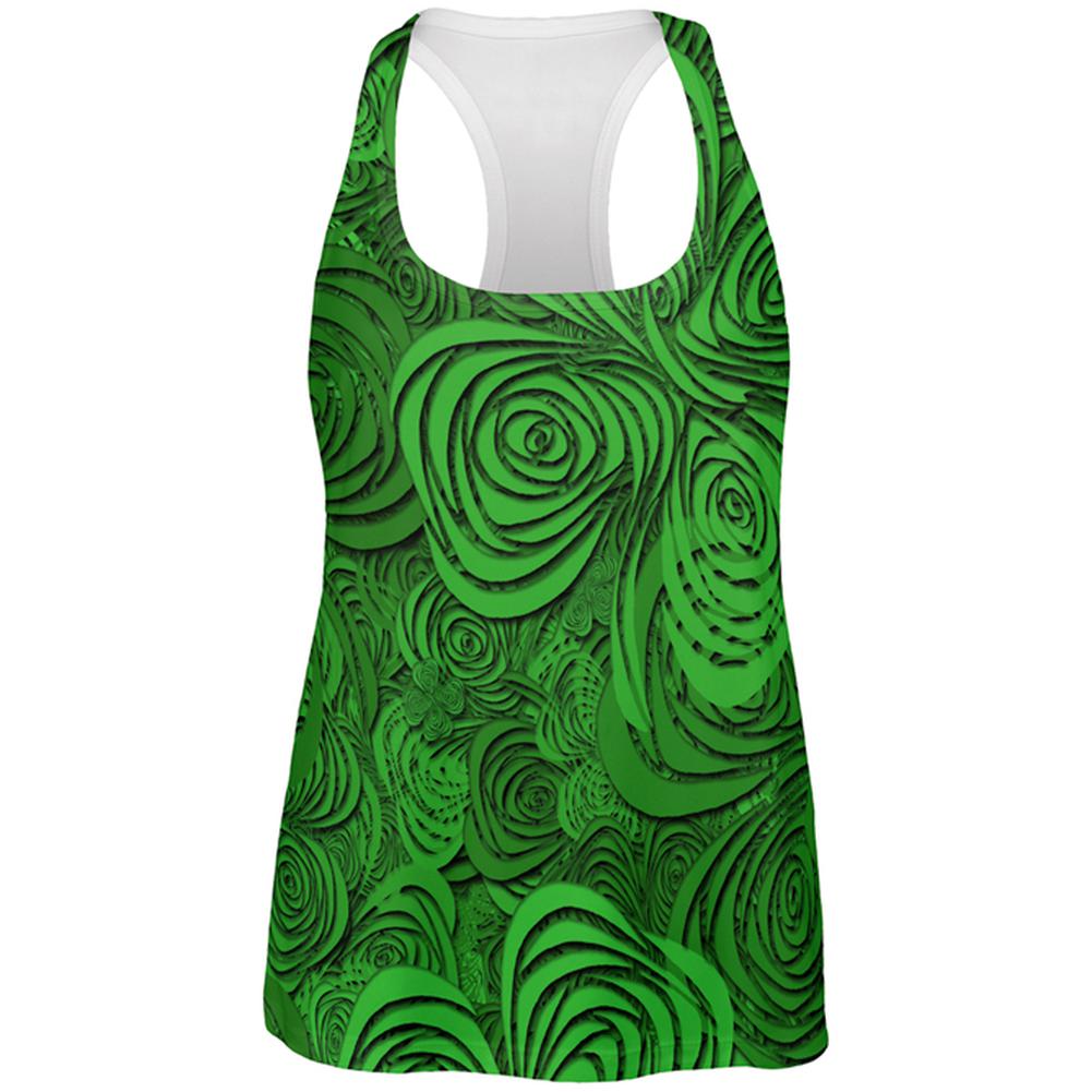 St Patricks Day Trippy Irish Clover Field All Over Womens Work Out Tank Top Women's Tank Tops Old Glory 2XL Multi