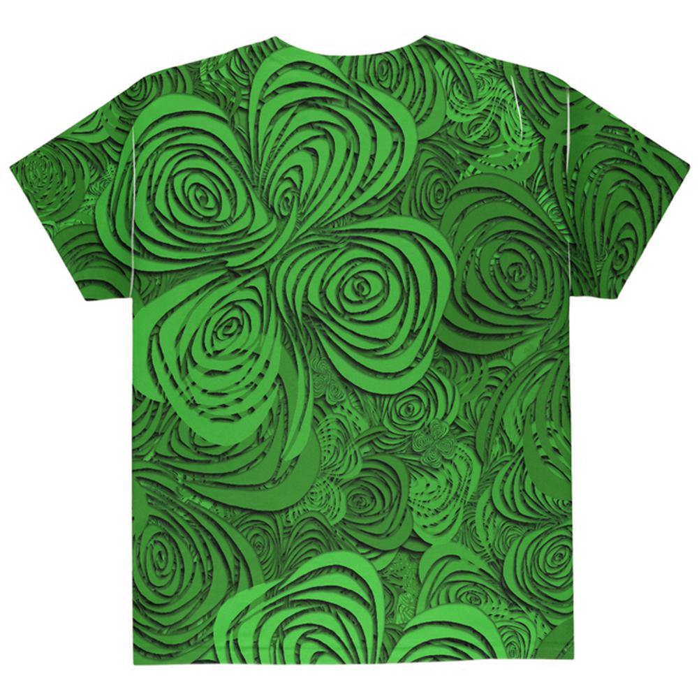 St Patricks Day Trippy Irish Clover Field All Over Youth T Shirt Youth T-Shirts Old Glory