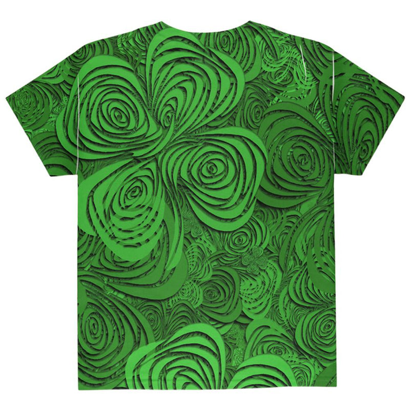 St Patricks Day Trippy Irish Clover Field All Over Youth T Shirt Youth T-Shirts Old Glory