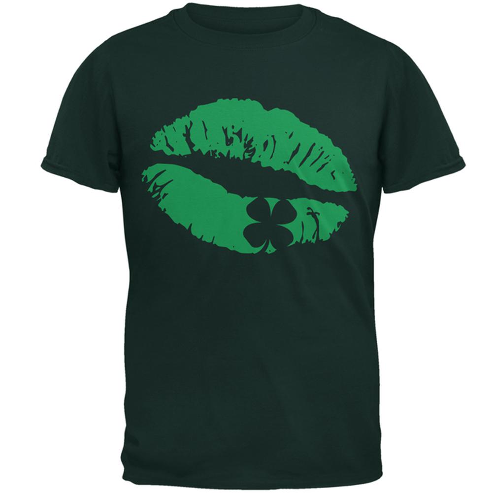 St Patrick's Day Kiss the Blarney Stone Mens T Shirt Men's T-Shirts Old Glory 2XL Forest Green