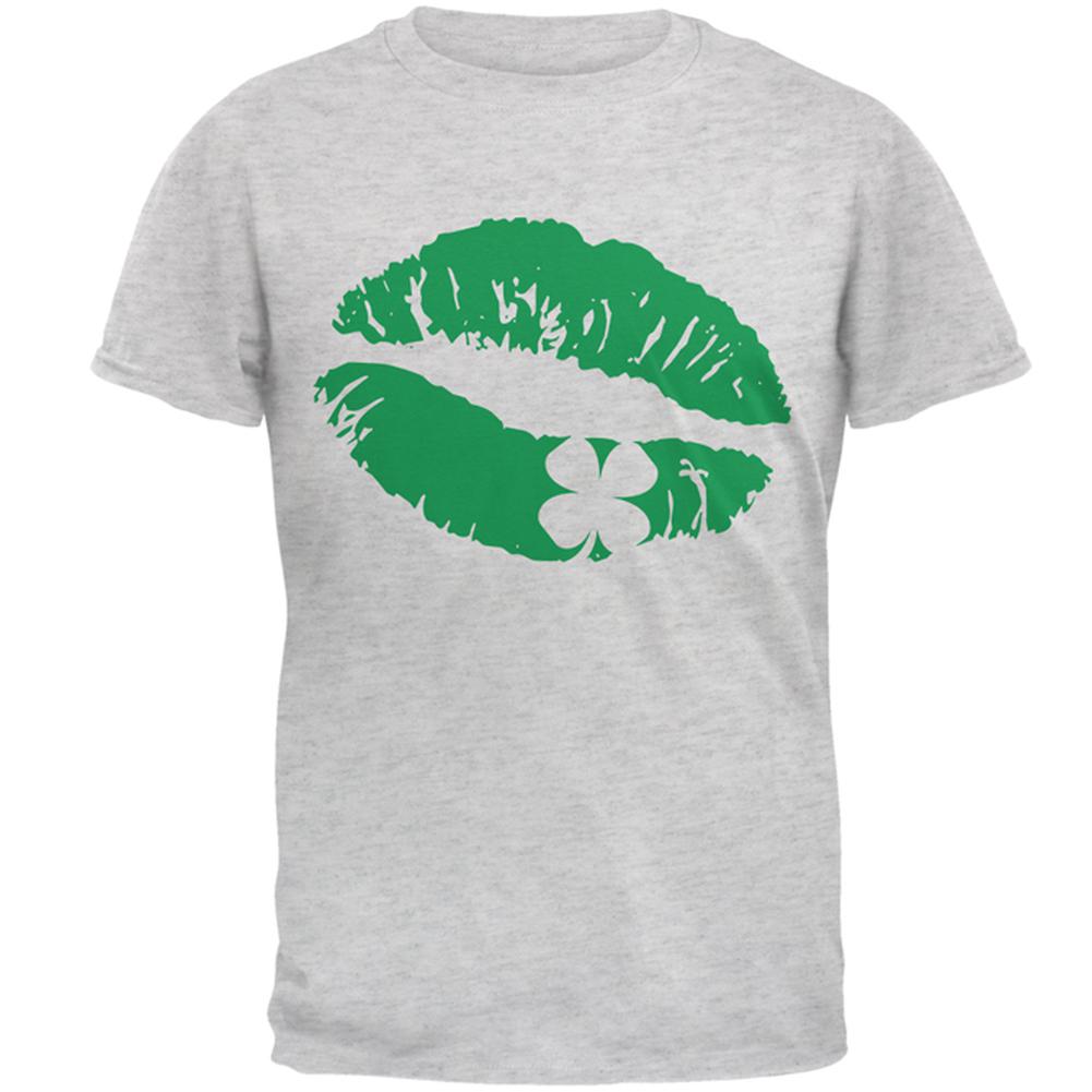 St Patrick's Day Kiss the Blarney Stone Mens T Shirt Men's T-Shirts Old Glory 2XL Light Heather Grey