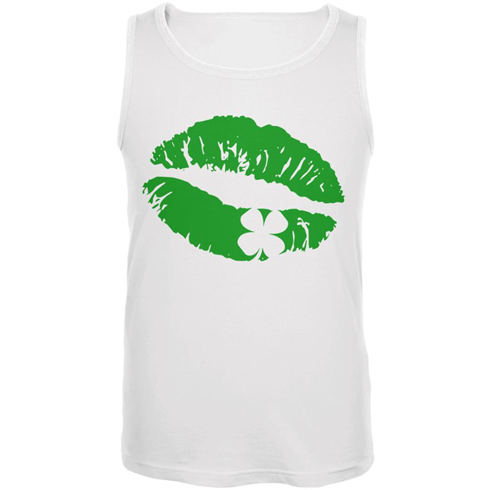 St Patrick's Day Kiss the Blarney Stone Mens Tank Top Men's Tank Tops Old Glory 2XL White