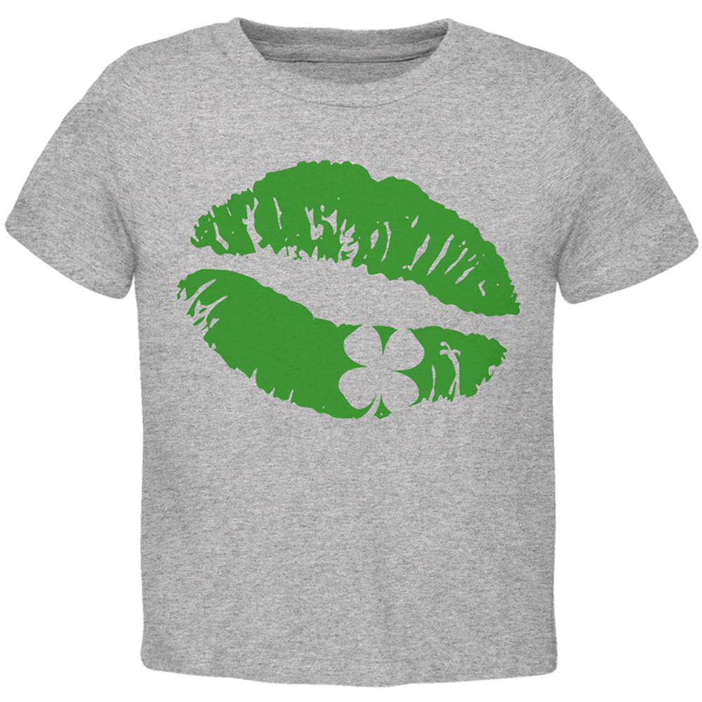 St Patrick's Day Kiss the Blarney Stone Toddler T Shirt Toddler T-Shirts Old Glory 2T Heather