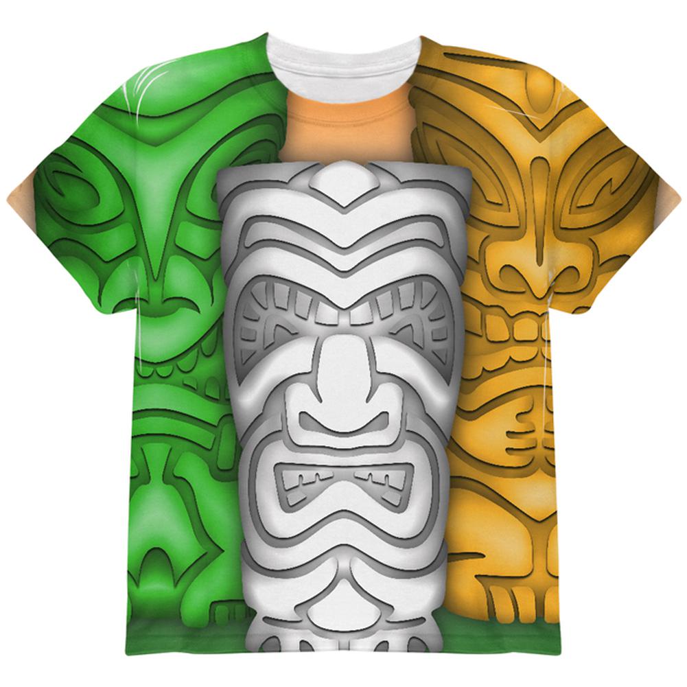 St Patricks Day Tiki Glass Party All Over Youth T Shirt Youth T-Shirts Old Glory LG Multi