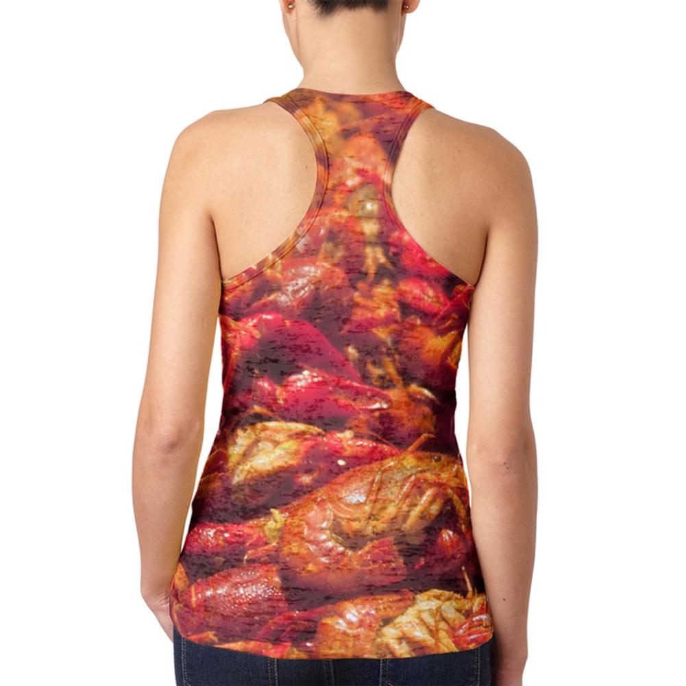 Mardi Gras Louisiana Cajun Crawfish Boil Juniors Burnout Racerback Tank Top Juniors Tank Tops Old Glory