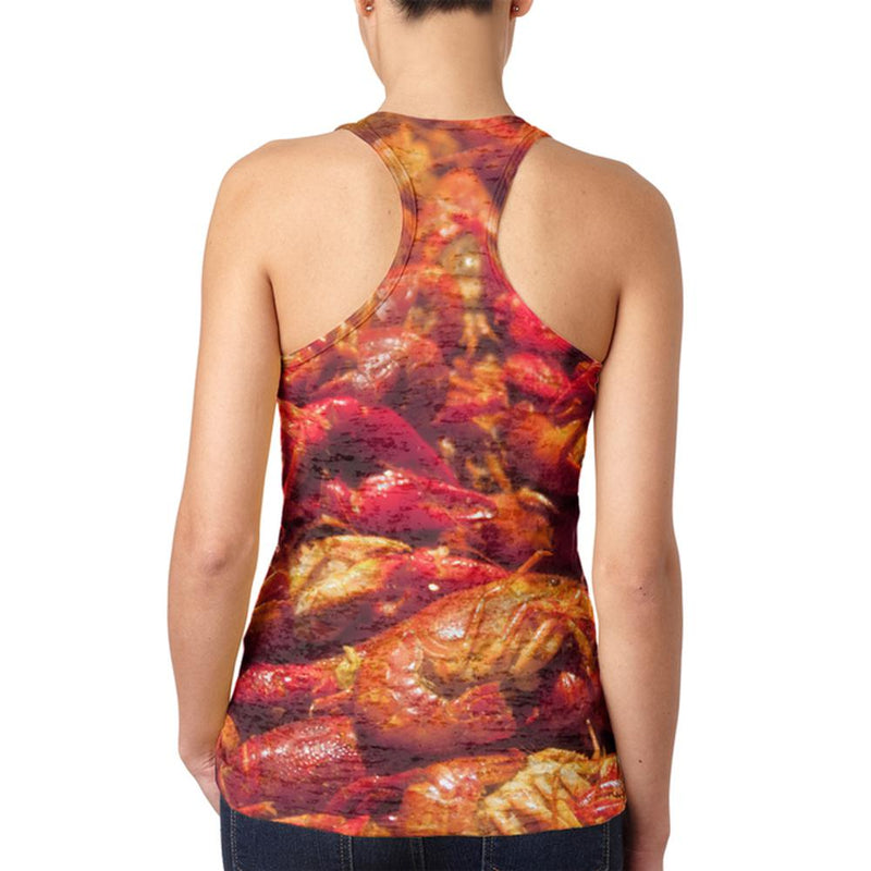 Mardi Gras Louisiana Cajun Crawfish Boil Juniors Burnout Racerback Tank Top Juniors Tank Tops Old Glory