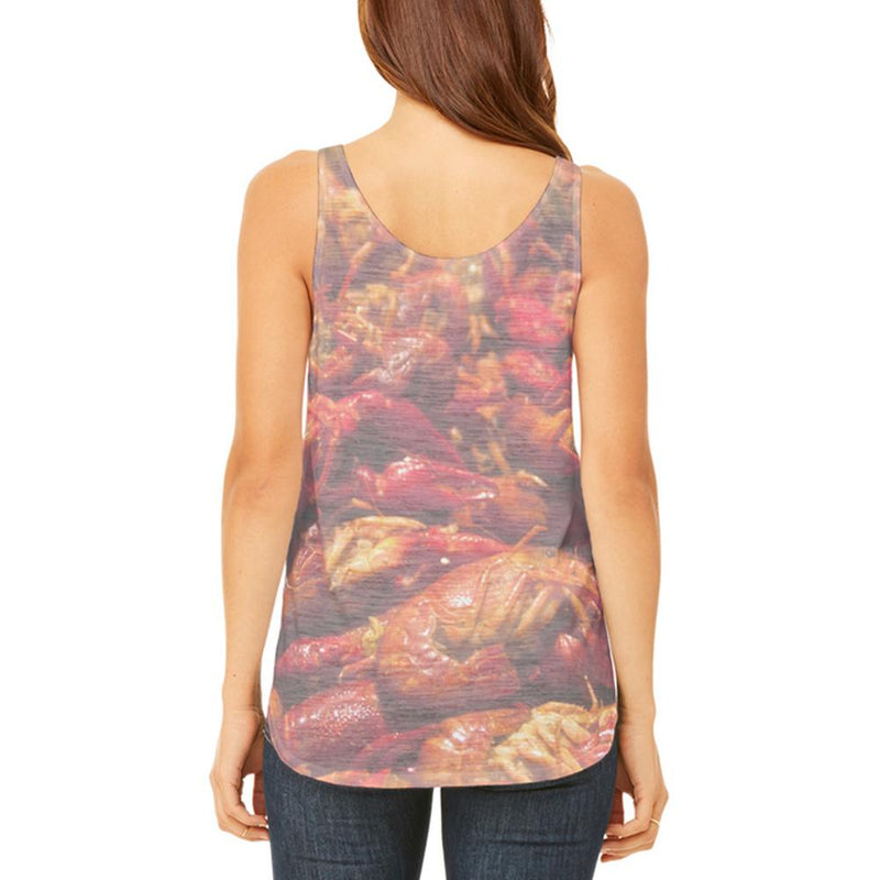 Mardi Gras Louisiana Cajun Crawfish Boil Juniors Flowy Side Slit Tank Top Juniors Tank Tops Old Glory