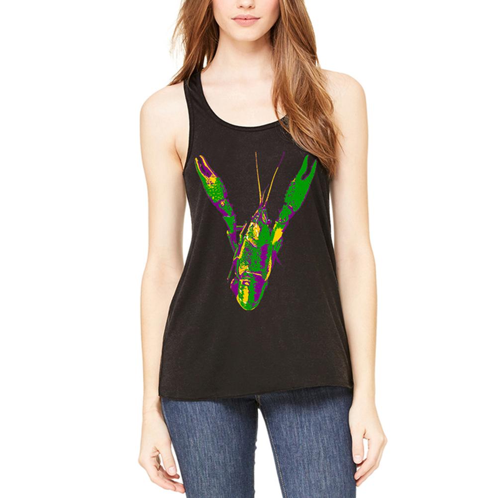 Mardi Gras Crawfish Womens Flowy Racerback Tank Top Women's Tank Tops Old Glory 2XL Black