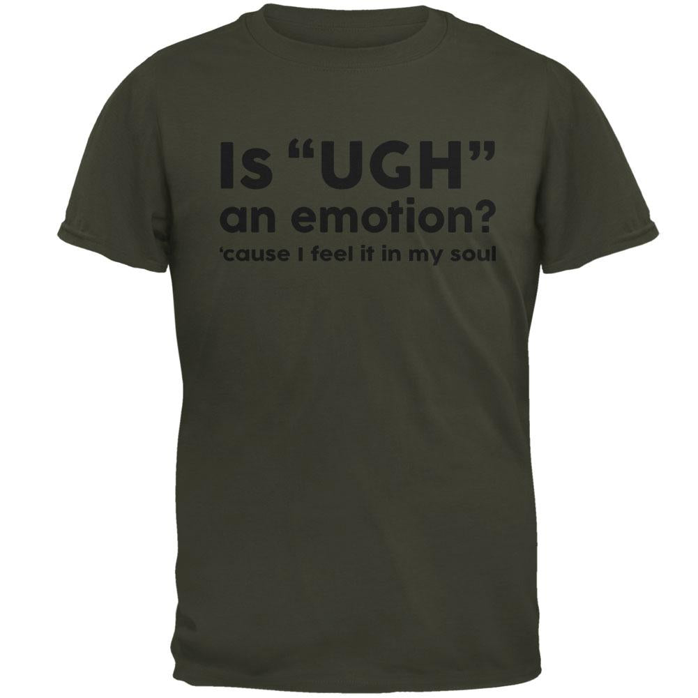 Funny Ugh Emotion Mens T Shirt Men's T-Shirts Old Glory MD Olive