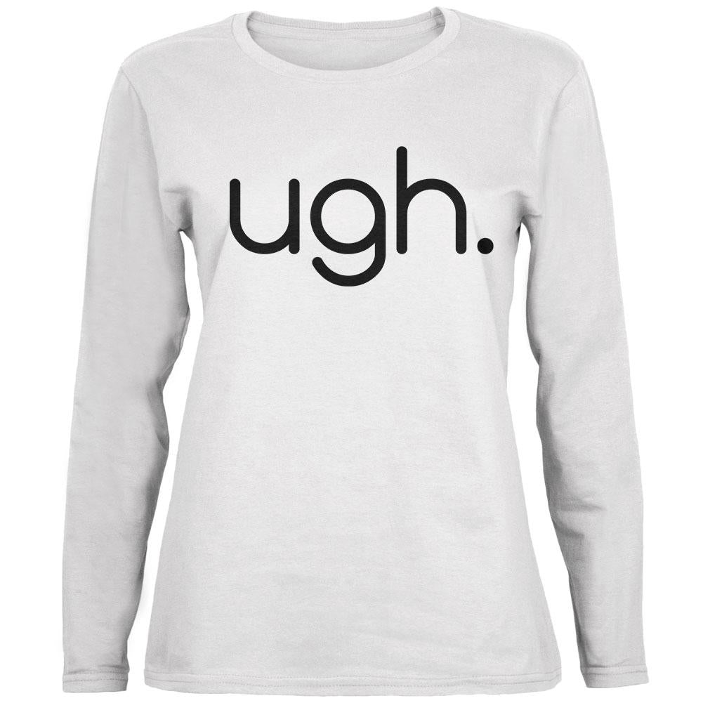 Funny Ugh Expression Ladies' Relaxed Jersey Long-Sleeve Tee Women's Long Sleeves Old Glory 2XL White