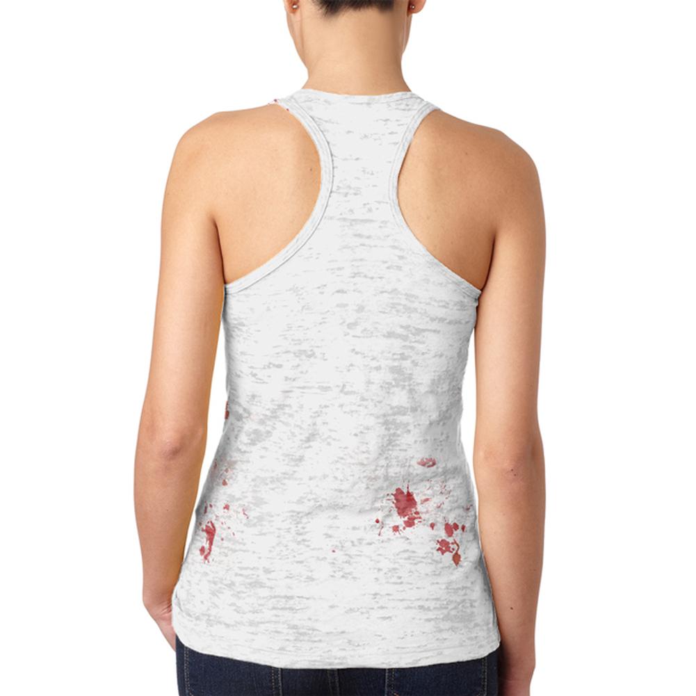 Halloween Blood Splatter Zombie Attack Survivor Juniors Burnout Racerback Tank Top Juniors Tank Tops Old Glory