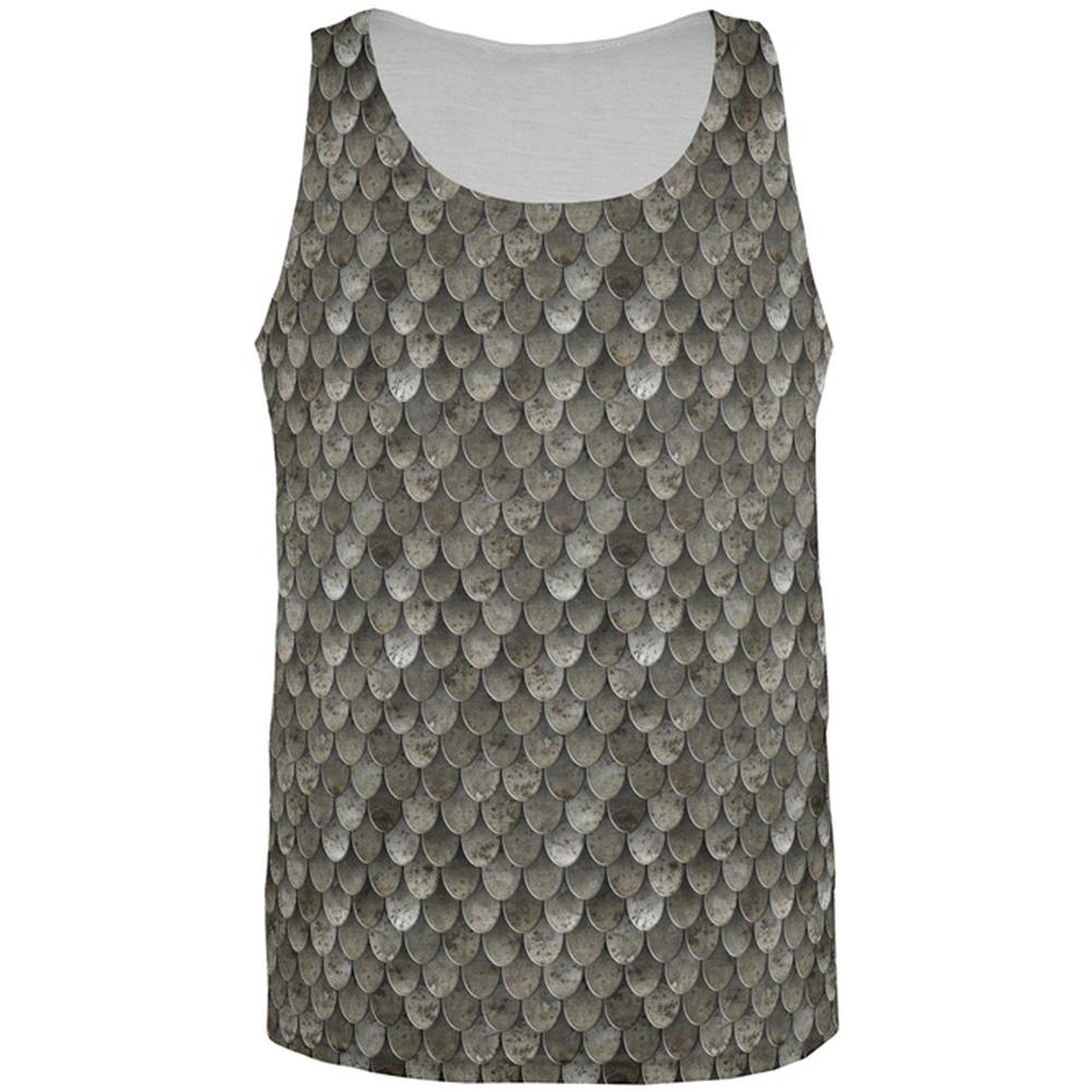 Halloween Steel Scale Armor Costume All Over Mens Tank Top Men's Tank Tops Old Glory 2XL Multi