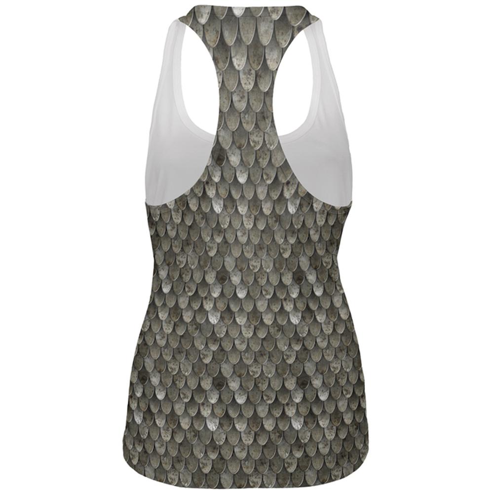 Halloween Steel Scale Armor Costume All Over Womens Work Out Tank Top Women's Tank Tops Old Glory