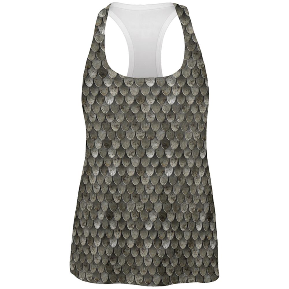 Halloween Steel Scale Armor Costume All Over Womens Work Out Tank Top Women's Tank Tops Old Glory 2XL Multi