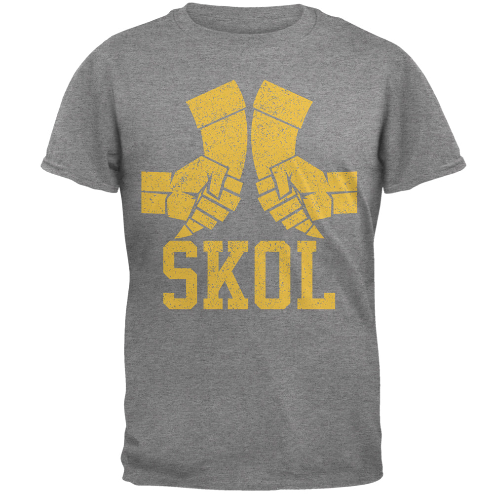 Vikings Skol Raised Horns Flagon Mens T Shirt Men's T-Shirts Old Glory LG Graphite
