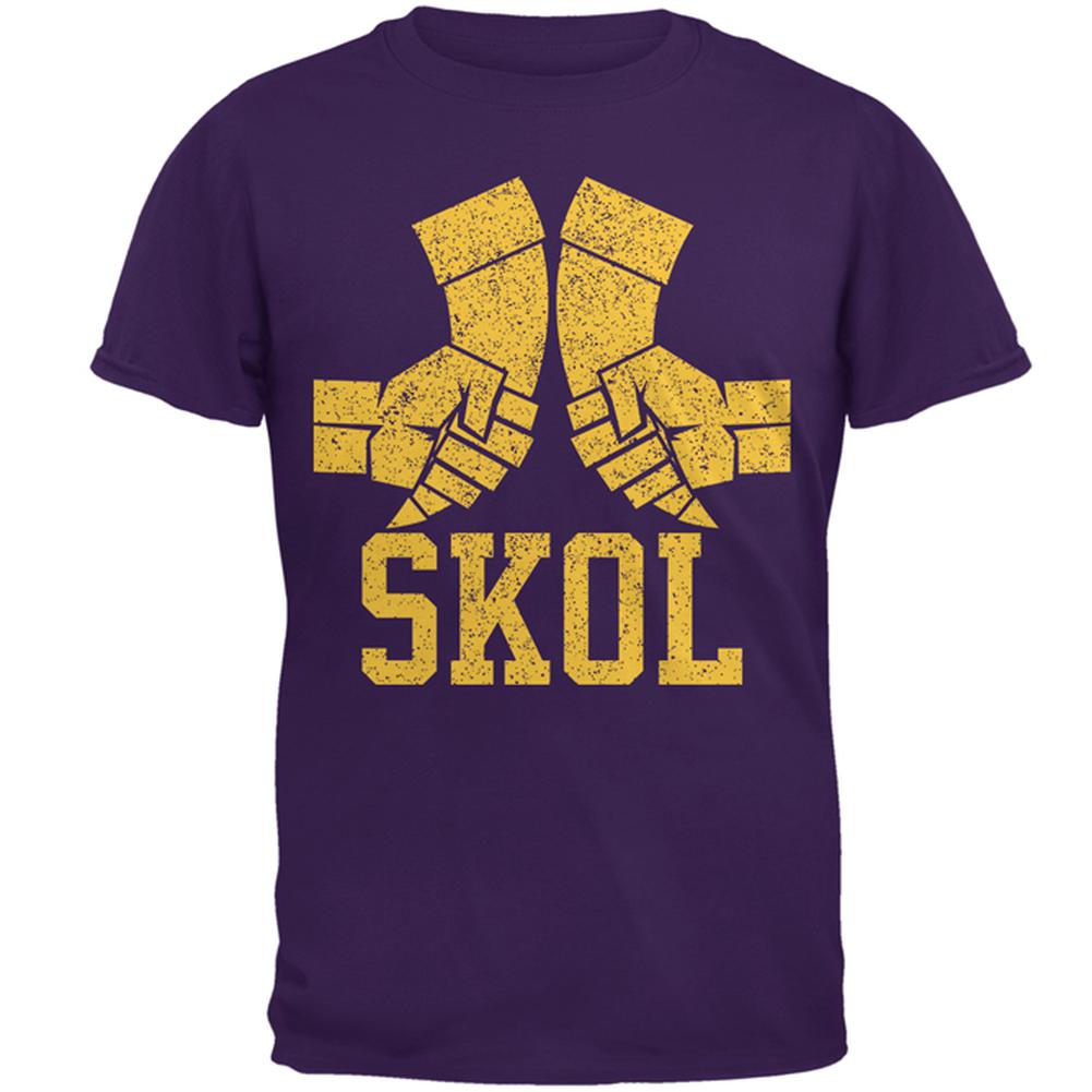 Vikings Skol Raised Horns Flagon Mens T Shirt Men's T-Shirts Old Glory 2XL Purple