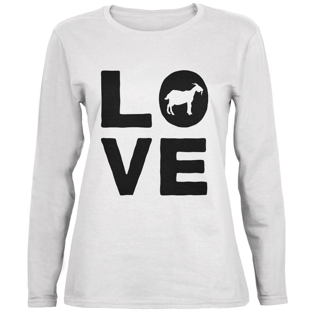 Goat Love Series Ladies' Relaxed Jersey Long-Sleeve Tee Women's Long Sleeves Old Glory 2XL White