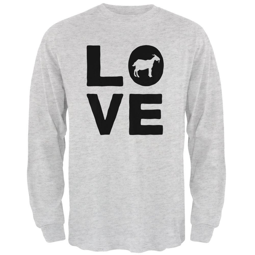Goat Love Series Mens Long Sleeve T Shirt Men's Long Sleeves Old Glory 2XL Light Heather Grey