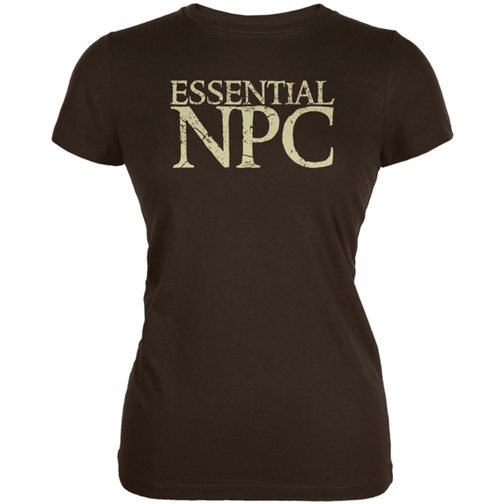 Essential NPC Gamer Funny Juniors Soft T Shirt Juniors T-Shirts Old Glory 2XL Brown