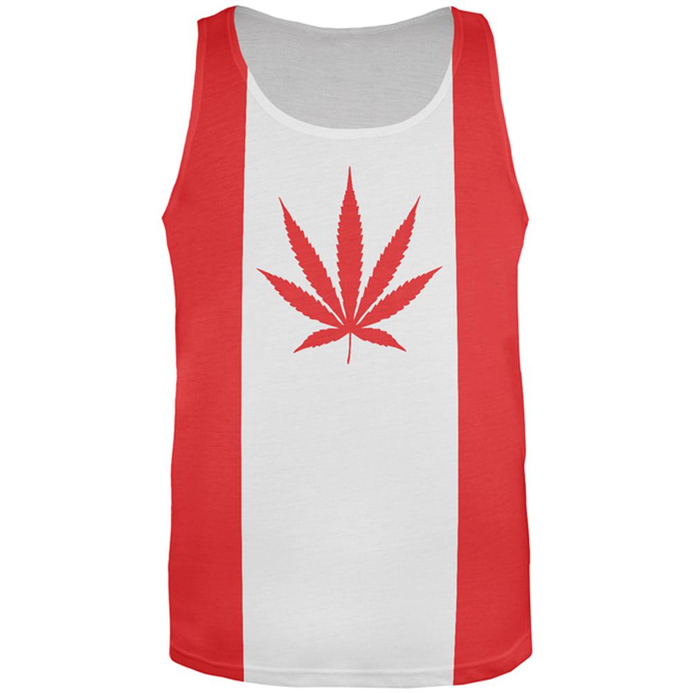 Canada Flag Pot Leaf Marijuana All Over Mens Tank Top Men's Tank Tops Old Glory 2XL Multi