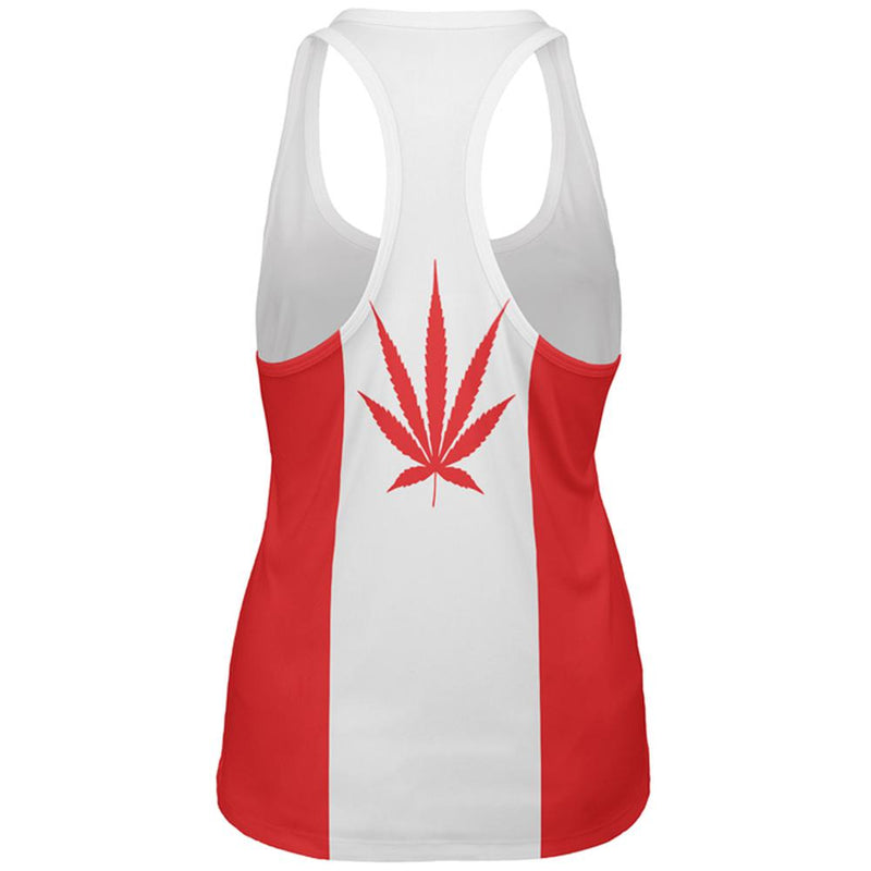 Canada Flag Pot Leaf Marijuana All Over Womens Work Out Tank Top Women's Tank Tops Old Glory