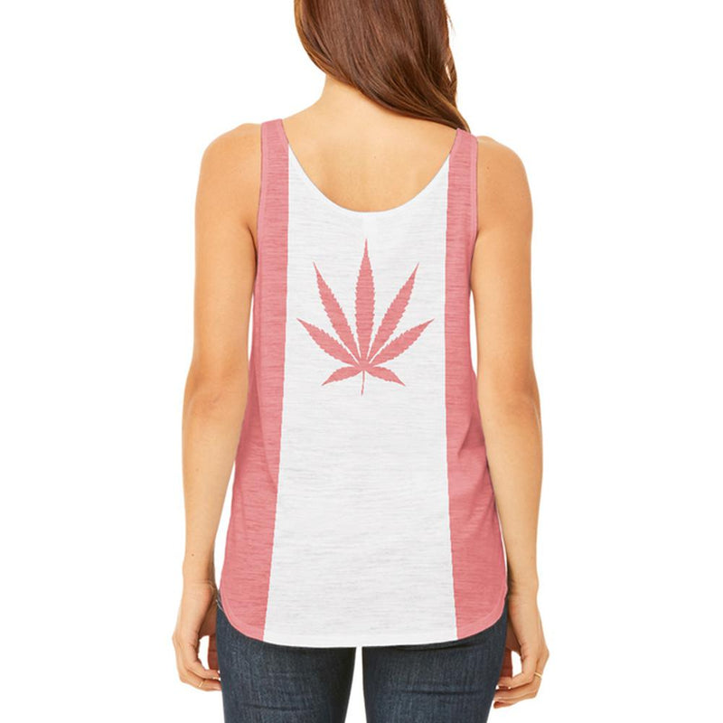 Canada Flag Pot Leaf Marijuana Juniors Flowy Side Slit Tank Top Juniors Tank Tops Old Glory