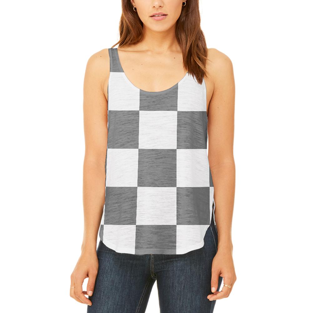Finish Line Checkered Flag Juniors Flowy Side Slit Tank Top Juniors Tank Tops Old Glory 2XL Multi
