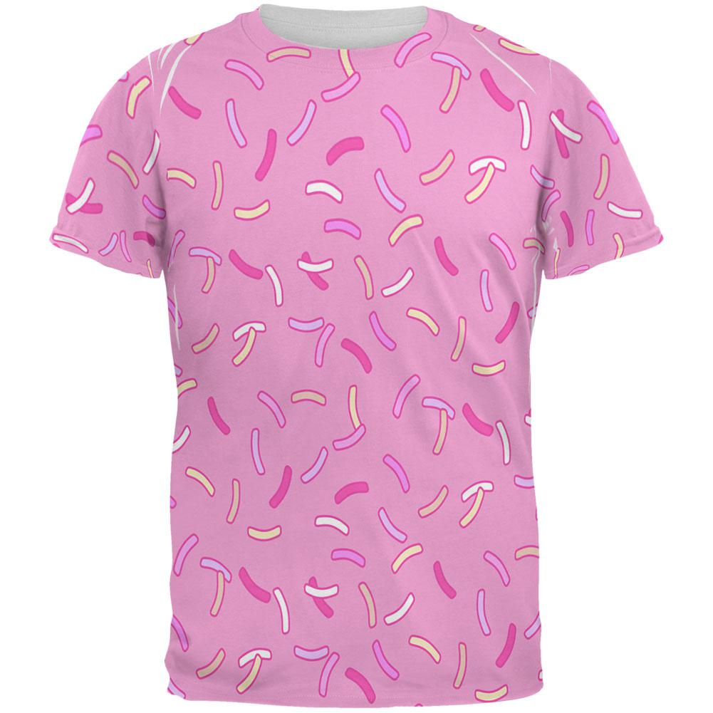 Pastel Strawberry Sprinkles All Over Mens T Shirt Men's T-Shirts Old Glory 2XL Light Pink