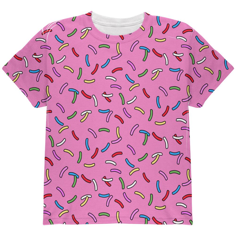 Rainbow Sprinkles All Over Youth T Shirt Youth T-Shirts Old Glory LG Light Pink