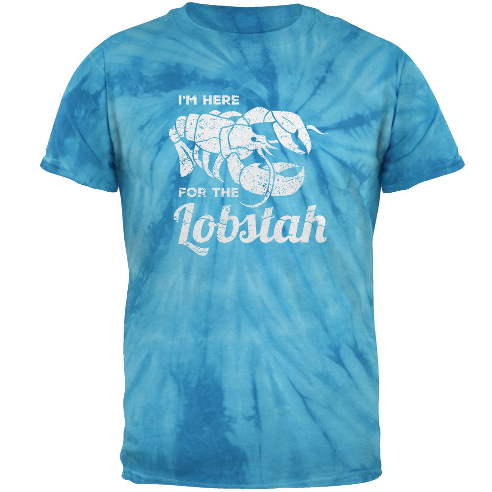 Here for the Lobstah Lobster Distress Mens T Shirt Men's T-Shirts Old Glory 2XL Pinwheel Blue Tie Dye
