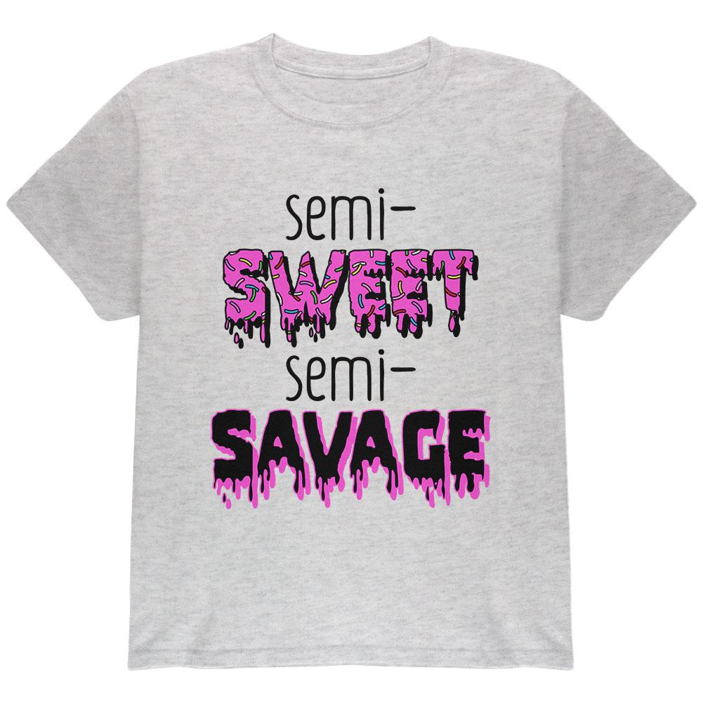 Semi-Sweet Semi-Savage Sprinkles Youth T Shirt Youth T-Shirts Old Glory LG Light Heather Grey