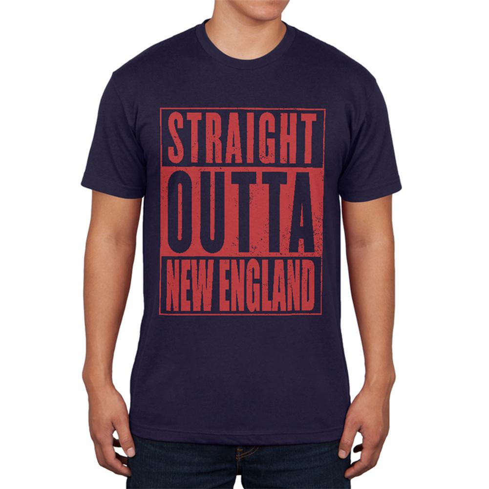 Straight Outta New England Mens T Shirt Men's T-Shirts Old Glory 2XL Navy