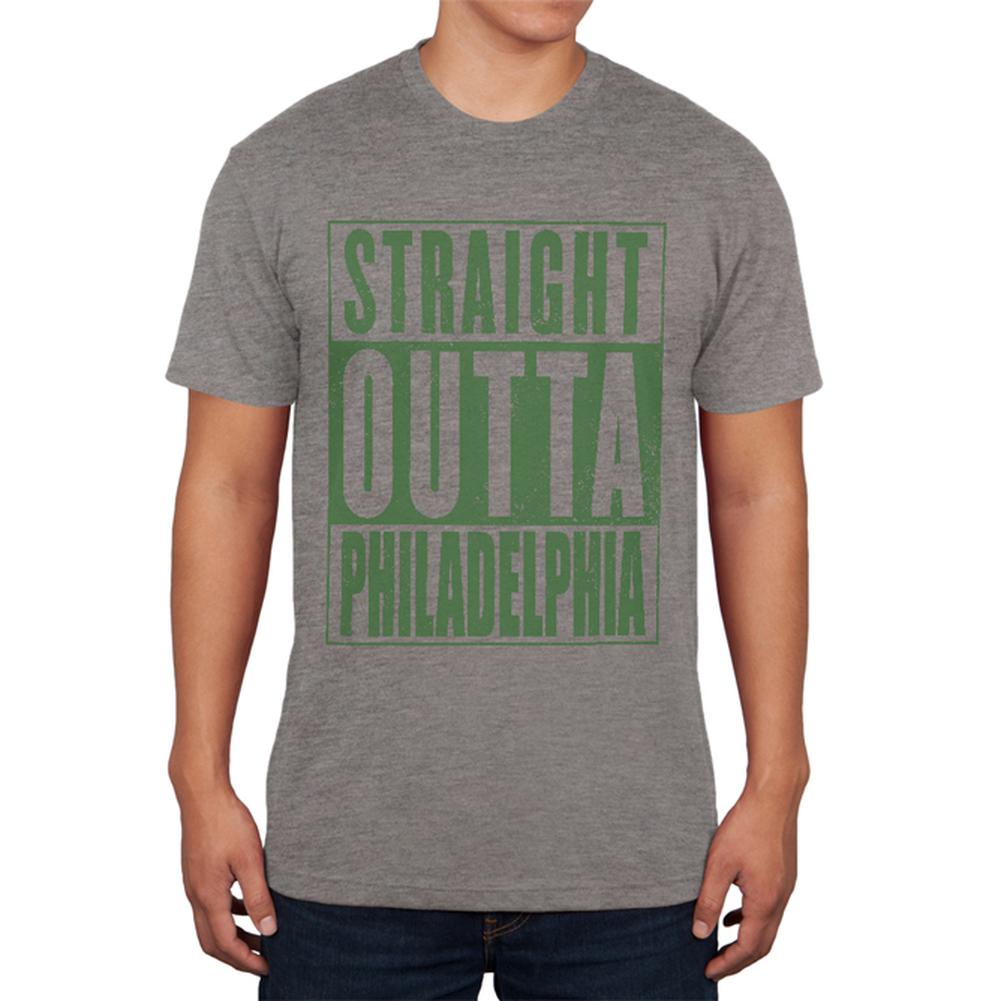 Straight Outta Philadelphia Mens Soft T Shirt Men's T-Shirts Old Glory 2XL Premium Heather