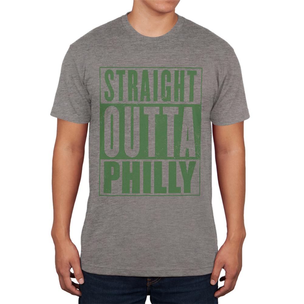 Straight Outta Philly Mens Soft T Shirt Men's T-Shirts Old Glory 2XL Premium Heather