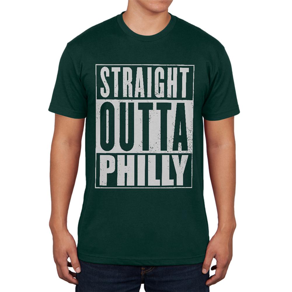 Straight Outta Philly Mens T Shirt Men's T-Shirts Old Glory 2XL Forest Green