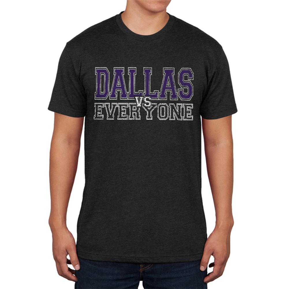 Dallas VS Everyone Vintage Distressed Mens Soft T Shirt Men's T-Shirts Old Glory 2XL Vintage Black