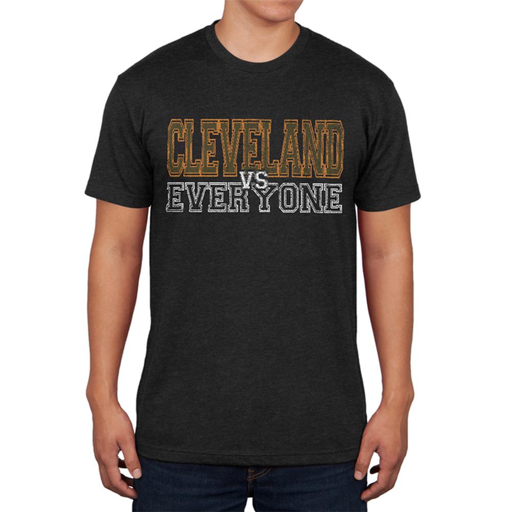Cleveland VS Everyone Vintage Distressed Mens Soft T Shirt Men's T-Shirts Old Glory 2XL Vintage Black