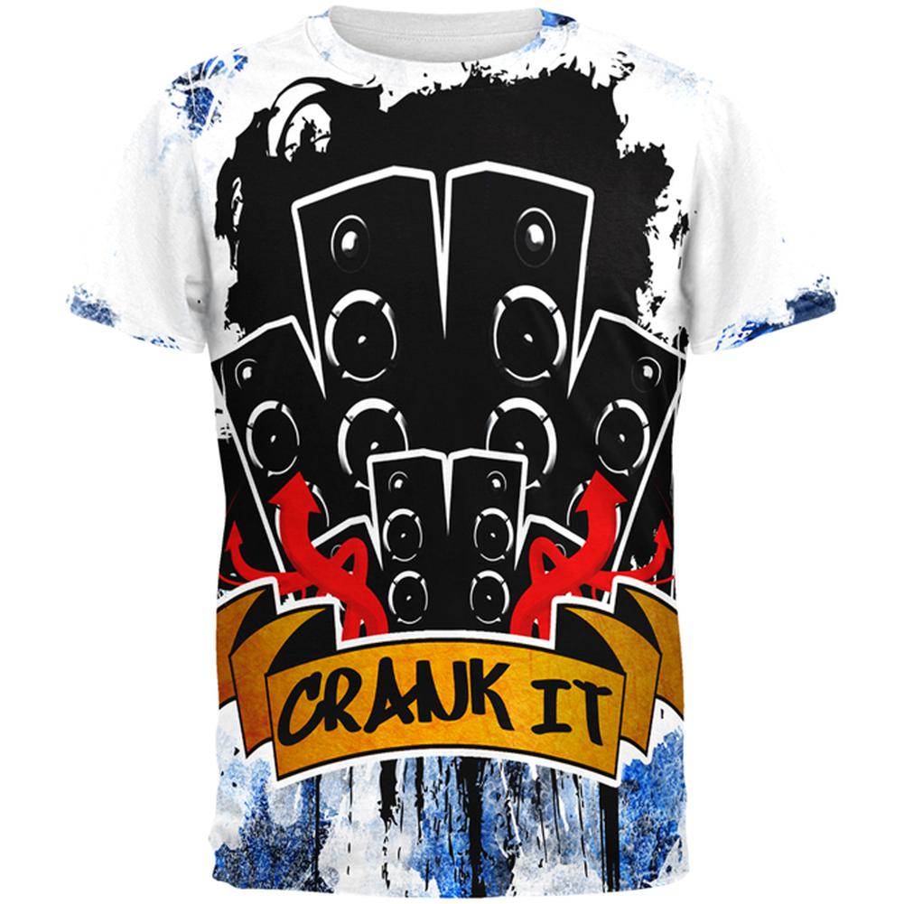 DJ Crank it to Eleven 11 Super Bass Speakers All Over Mens T Shirt Men's T-Shirts Old Glory 2XL Multi