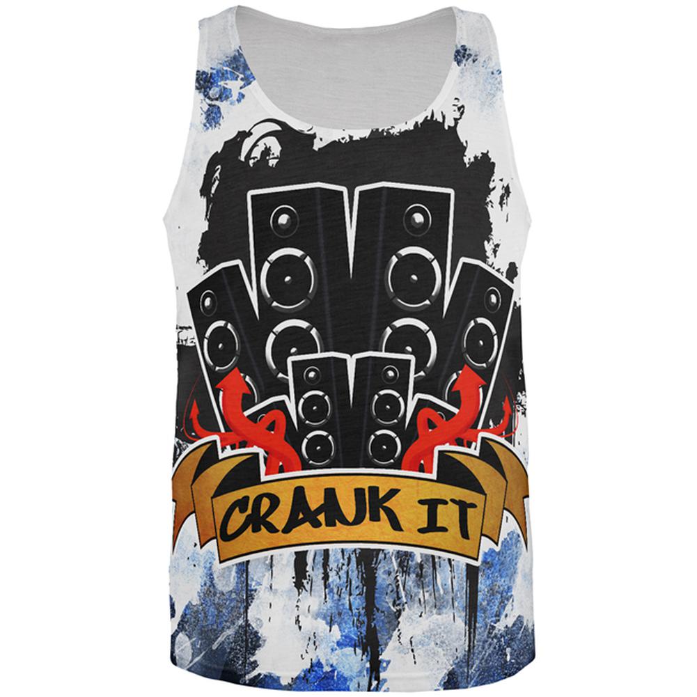 DJ Crank it to Eleven 11 Super Bass Speakers All Over Mens Tank Top Men's Tank Tops Old Glory 2XL Multi