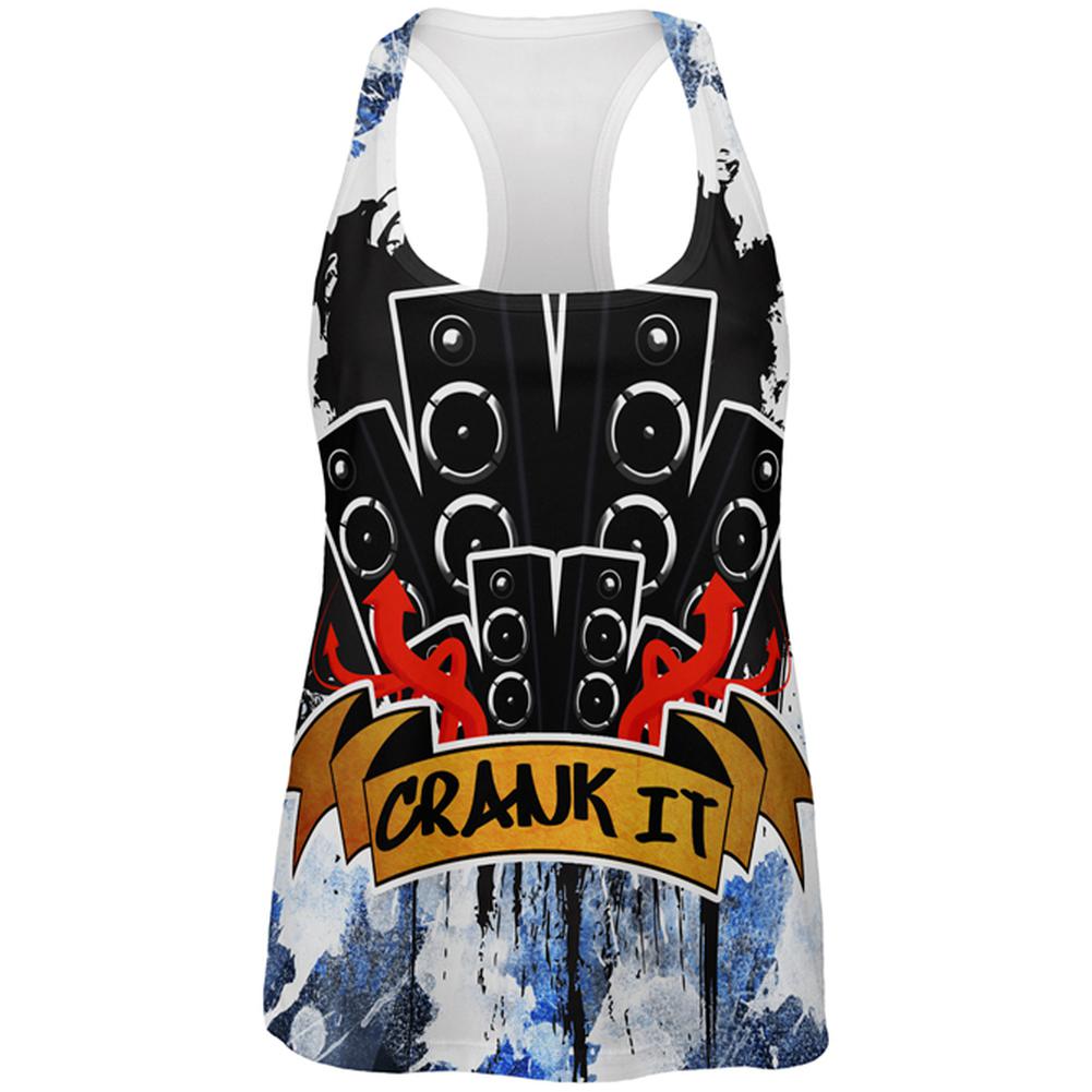DJ Crank it to Eleven 11 Super Bass Speakers All Over Womens Work Out Tank Top Women's Tank Tops Old Glory 2XL Multi