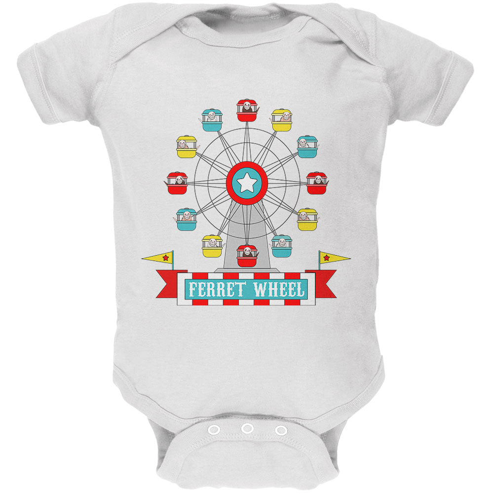Ferris Wheel Ferret Pun Soft Baby One Piece Baby One Piece Old Glory 0-3M White
