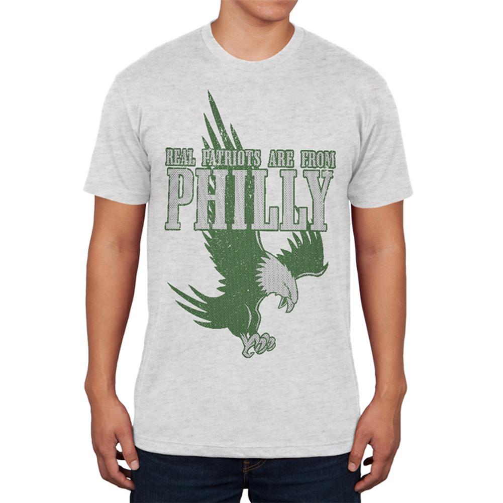 Real Patriots Are From Philly Vintage Distressed Mens Soft T Shirt Men's T-Shirts Old Glory 2XL Heather White