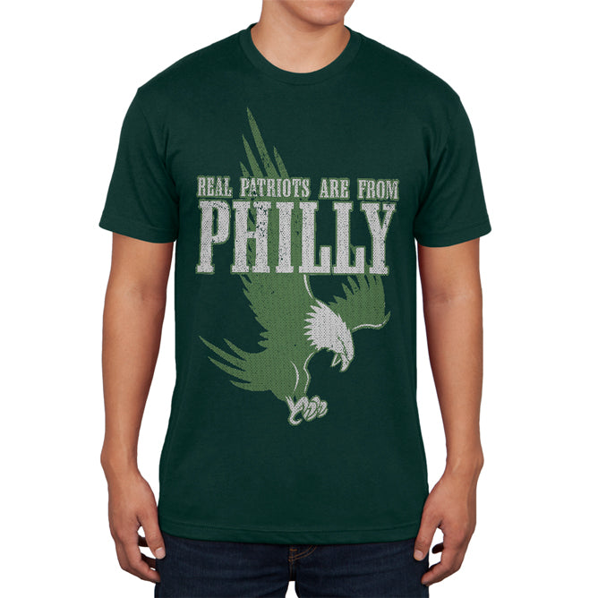 Real Patriots Are From Philly Vintage Distressed Mens T Shirt Men's T-Shirts Old Glory 3XL Forest Green