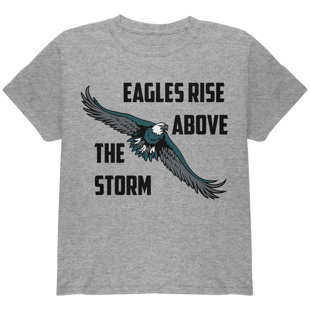 Eagles Rise Above The Storm Youth T Shirt Youth T-Shirts Old Glory LG Heather